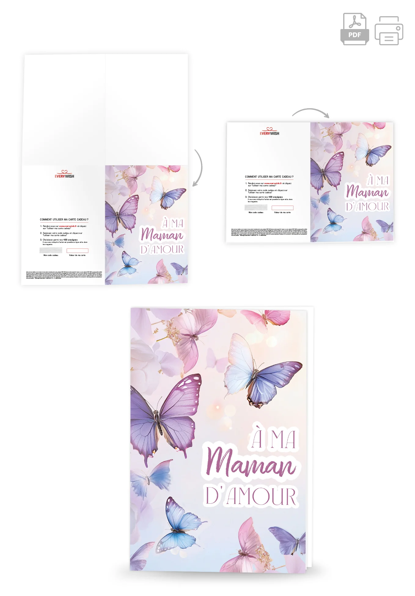À ma maman - Papillons Lila - Image 4