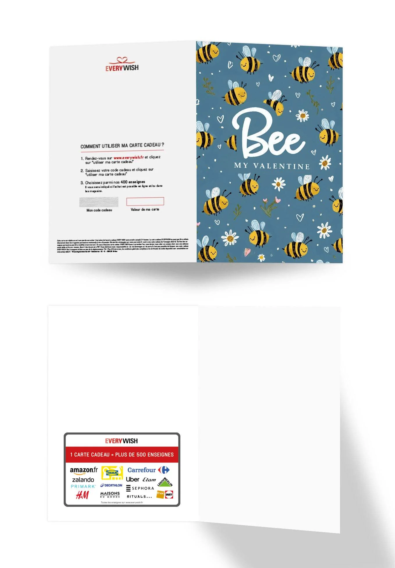 Bee my Valentine - Motif abeilles bleu - Image 3