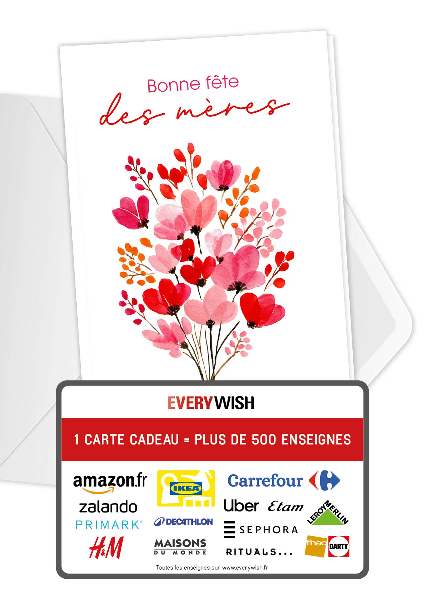 Bonne fête des mères - Bouquet rose et rouge PDF