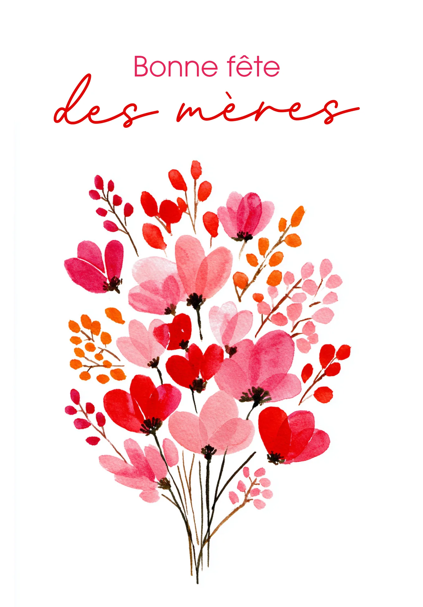 Bonne fête des mères - Bouquet rose et rouge PDF - Image 2
