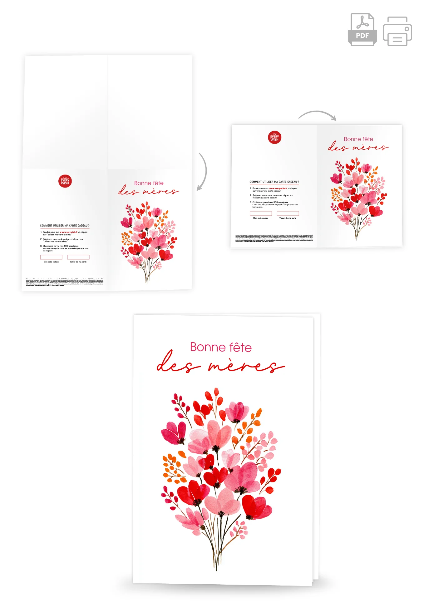 Bonne fête des mères - Bouquet rose et rouge PDF - Image 4