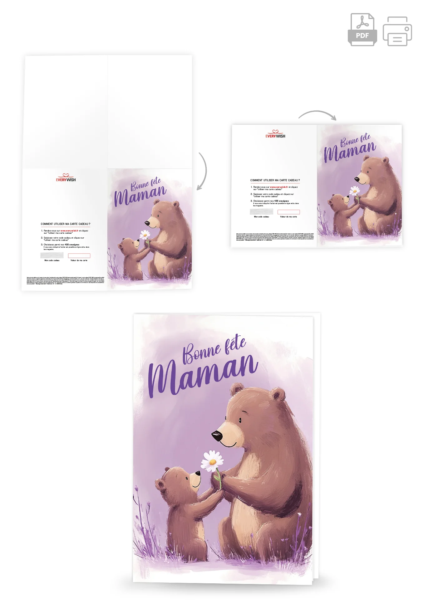 Bonne fête Maman - Ours violet - Image 4