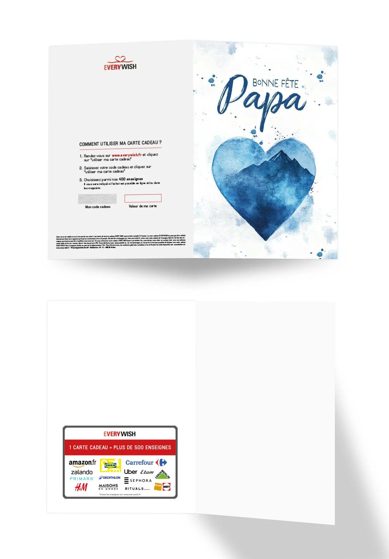 Bonne fête Papa - Cœur aquarelle bleu PDF - Image 3