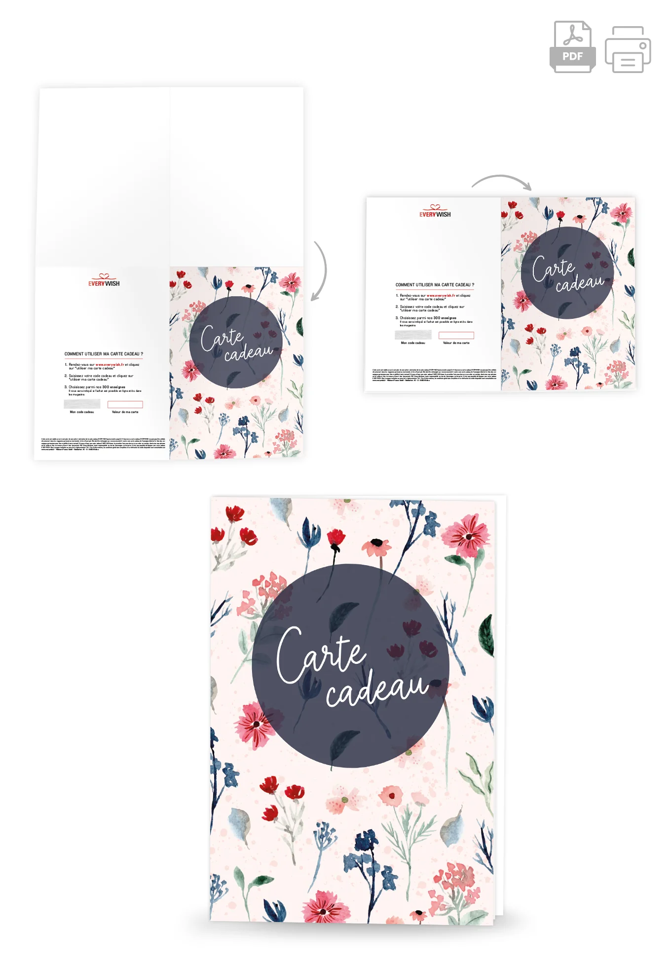 Carte Cadeau - Fleurs Bleu - Image 4