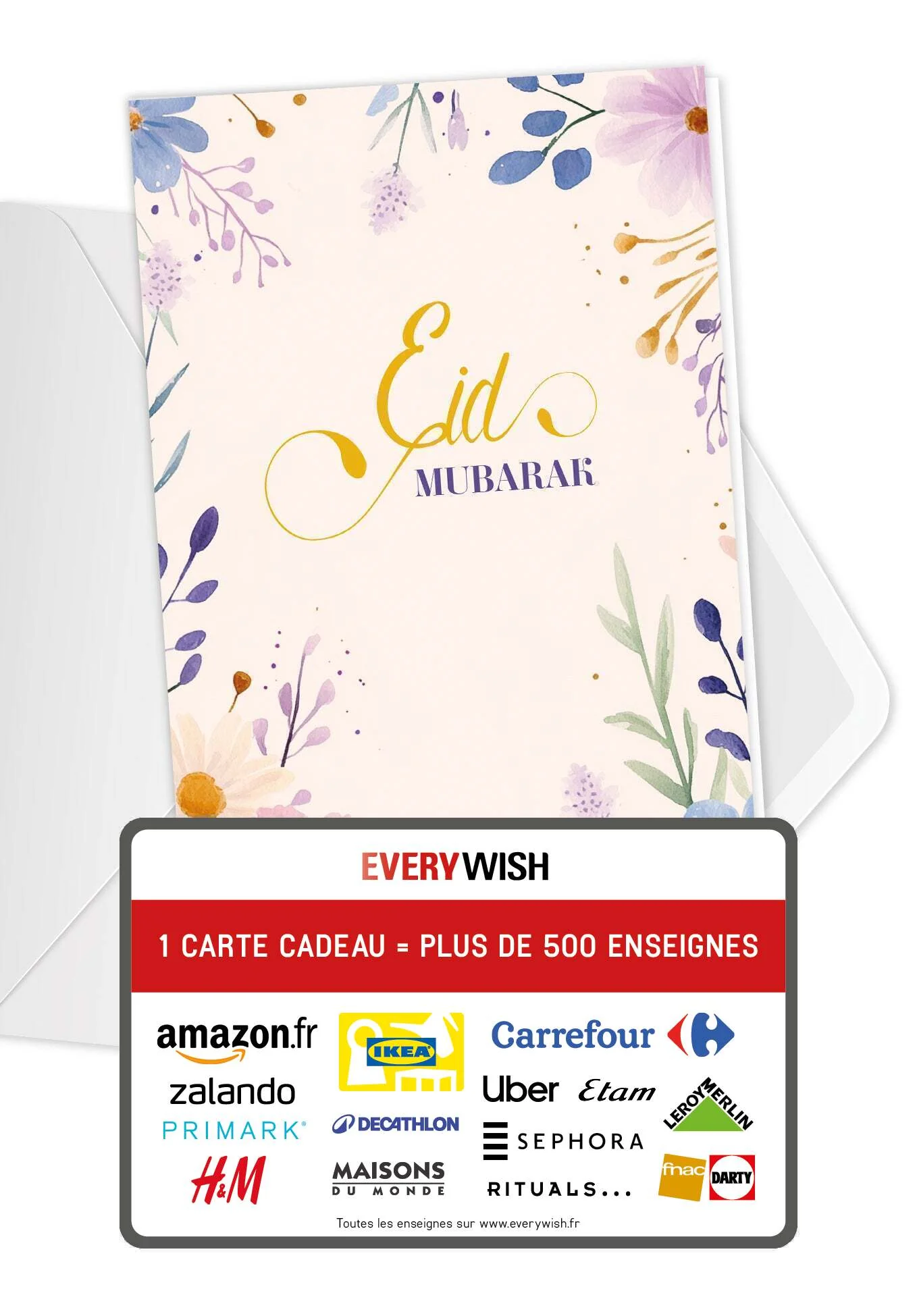 Eid Mubarak - Fleurs aquarelles Beige PDF