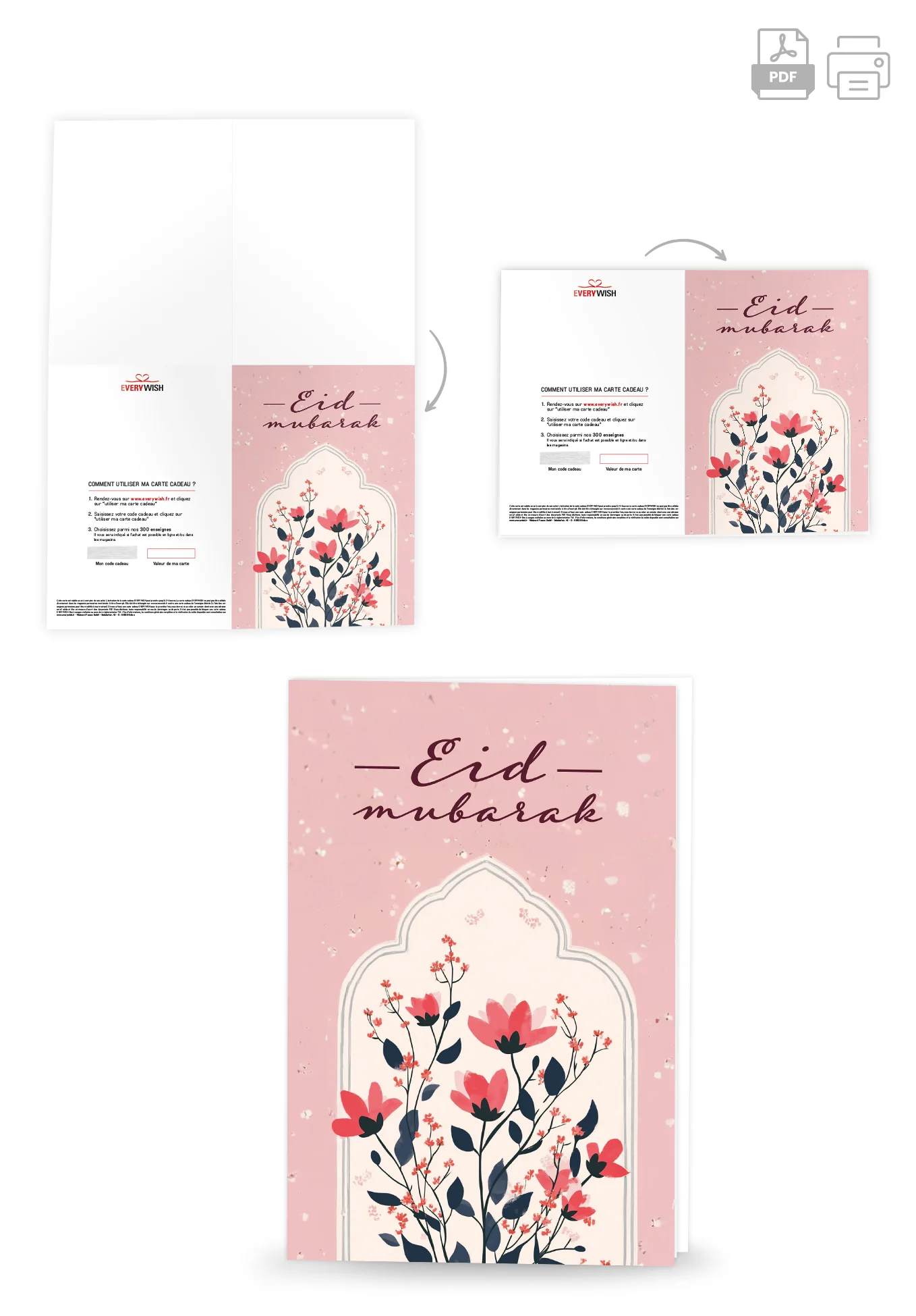 Eid Mubarak - Fleurs roses - Image 4