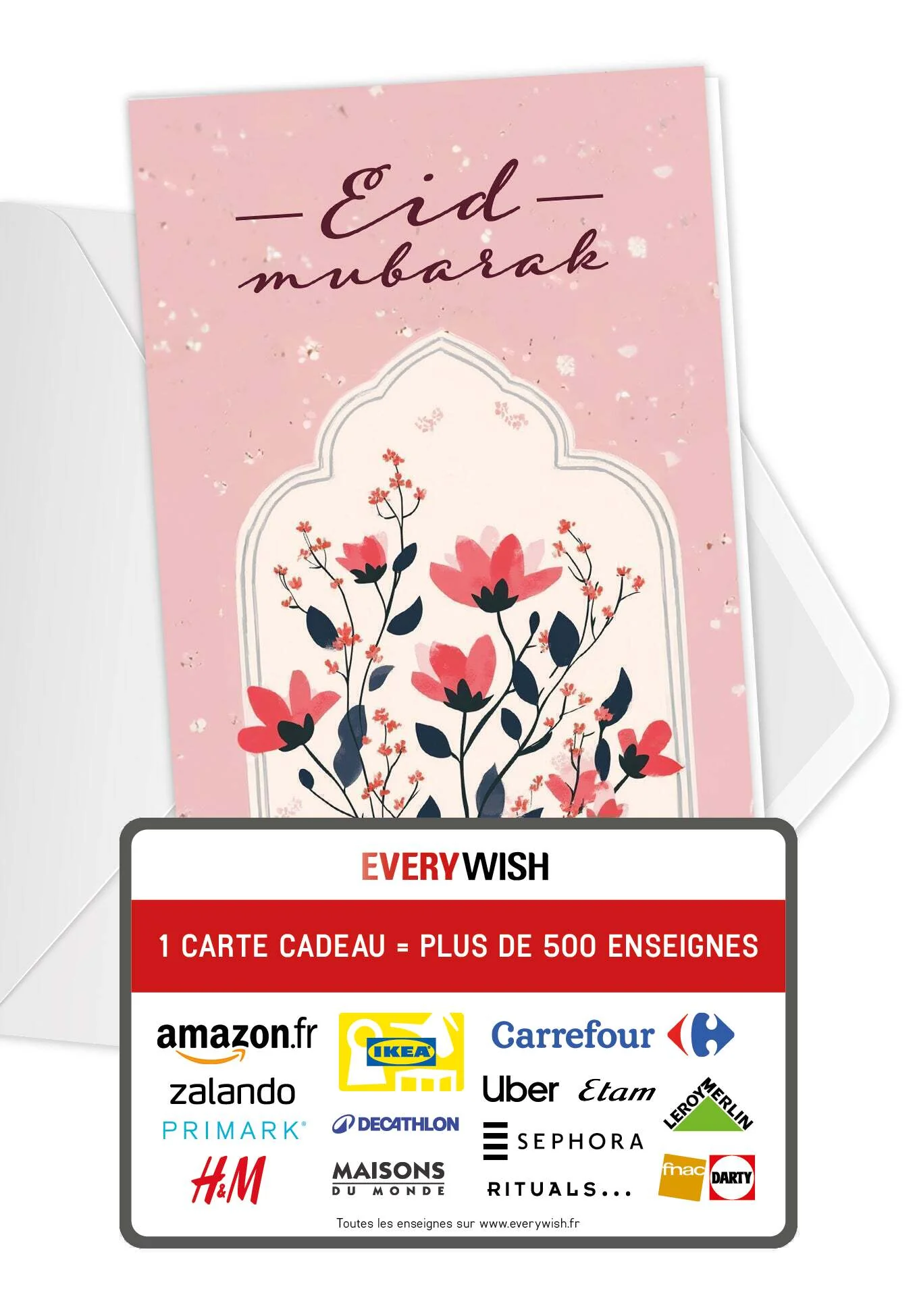 Eid Mubarak - Fleurs roses PDF