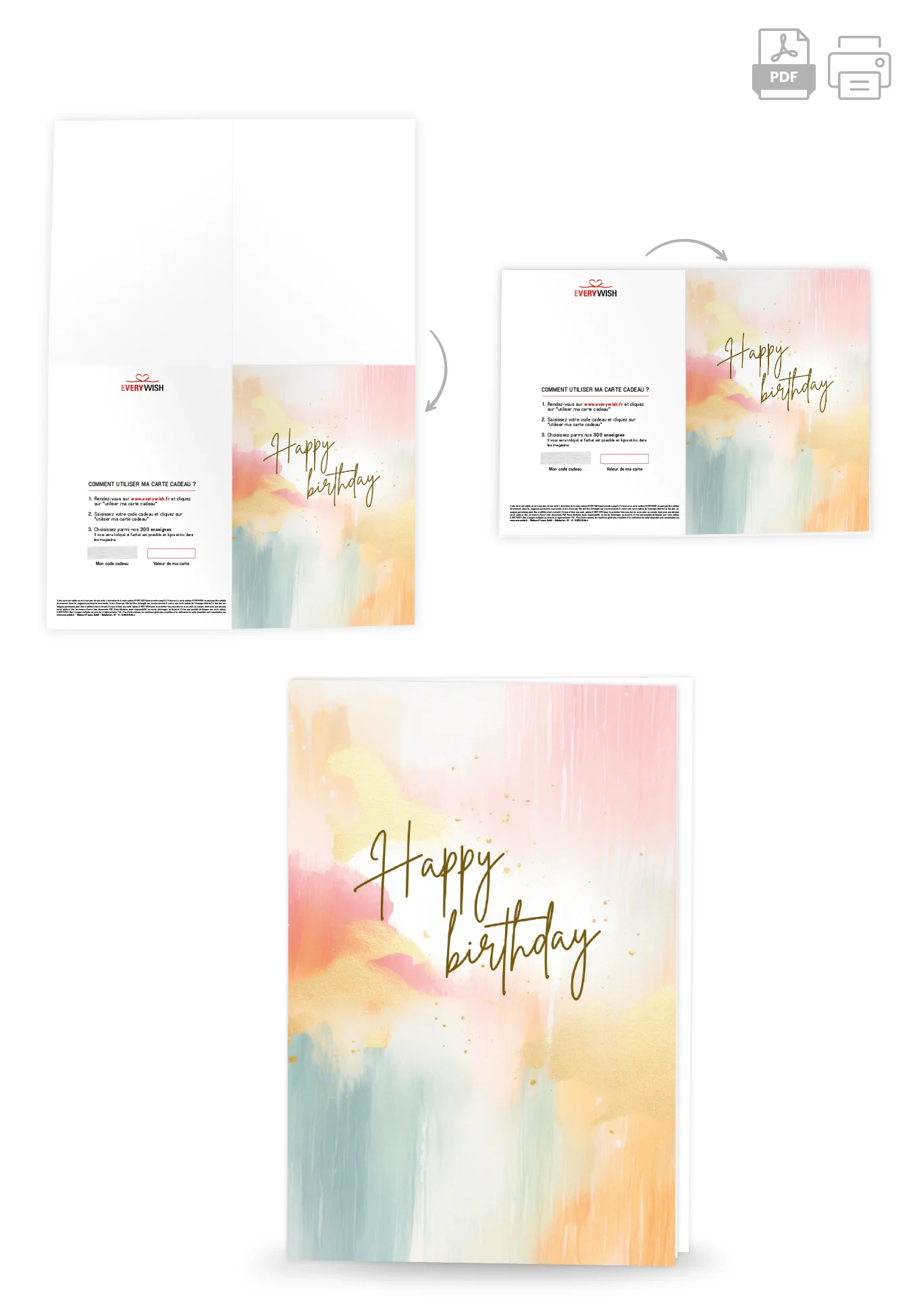 Happy Birthday - Aquarelle colorée - Image 4