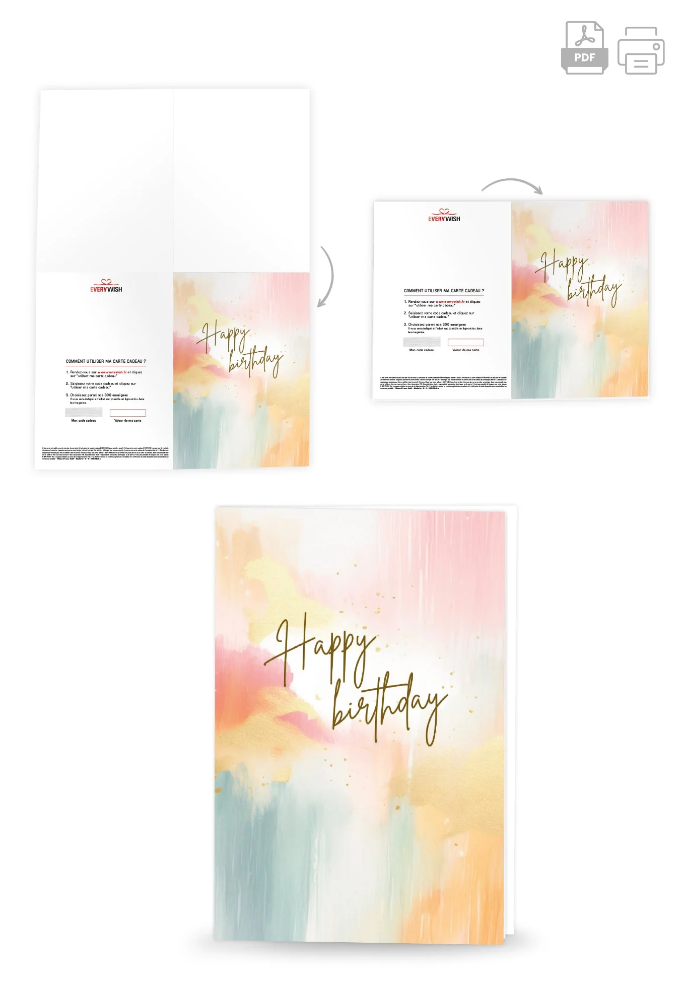 Happy Birthday - Aquarelle colorée PDF - Image 4