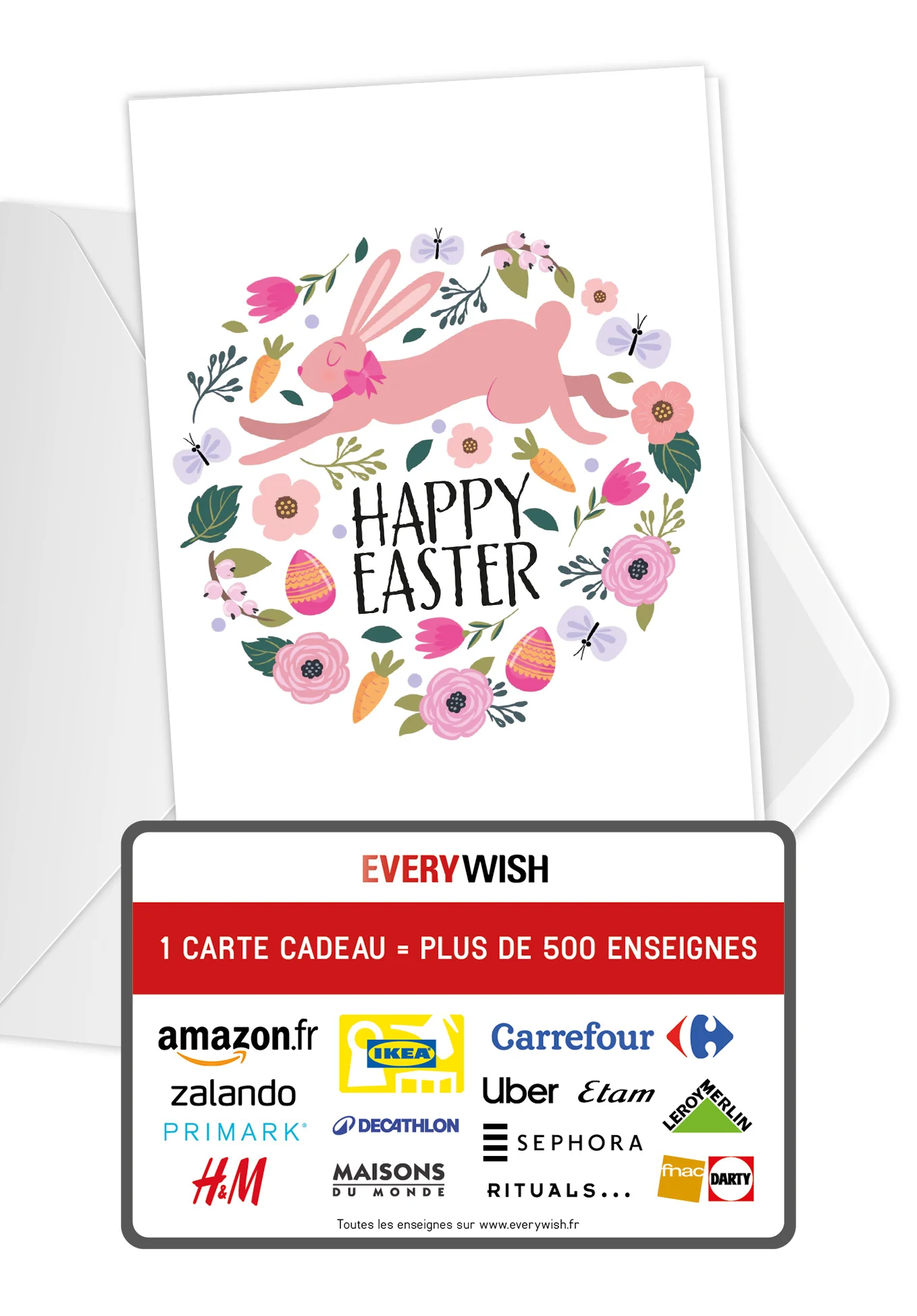 Happy Easter - Llapin et un bouquet de fleurs