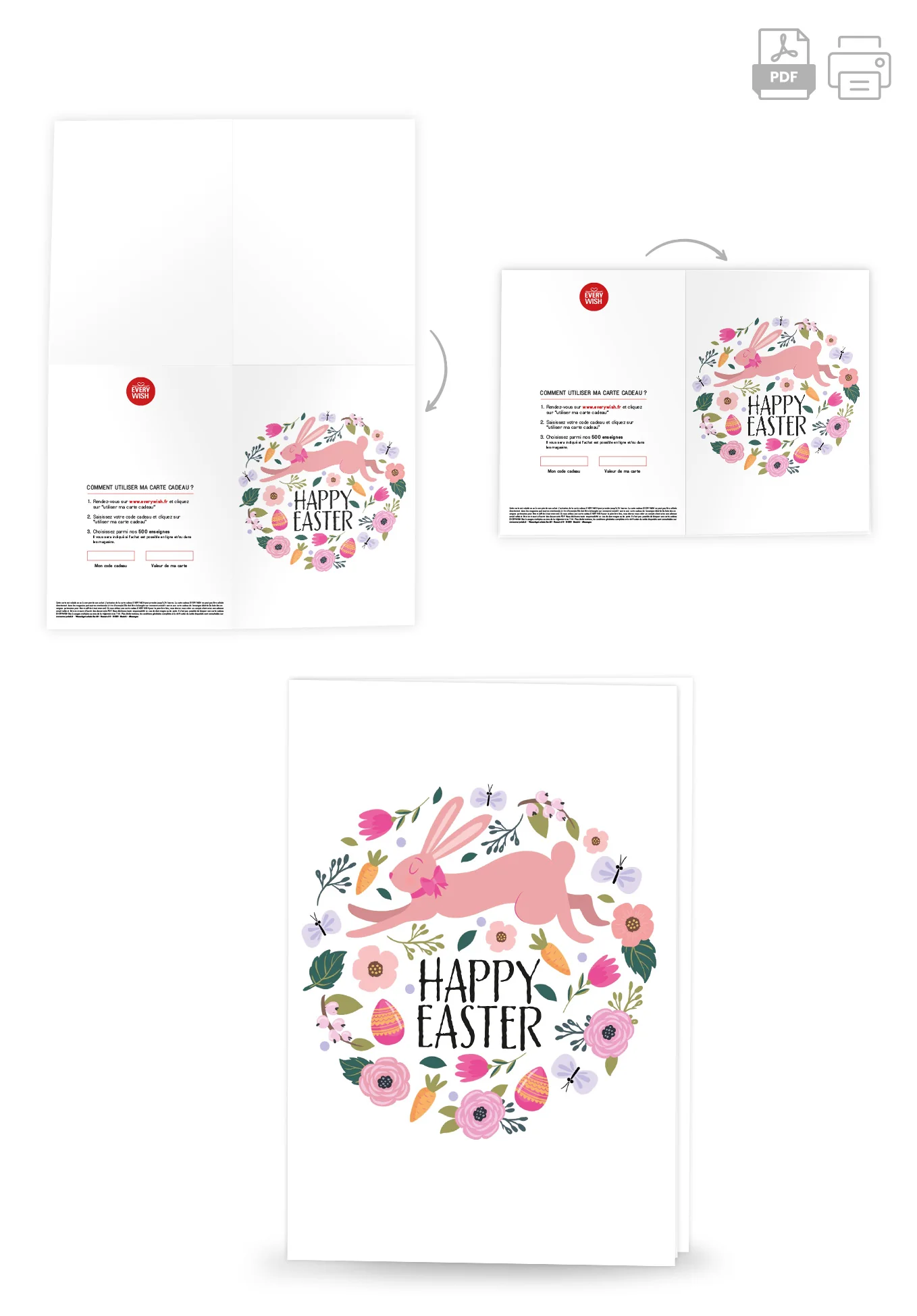 Happy Easter - Llapin et un bouquet de fleurs - Image 4