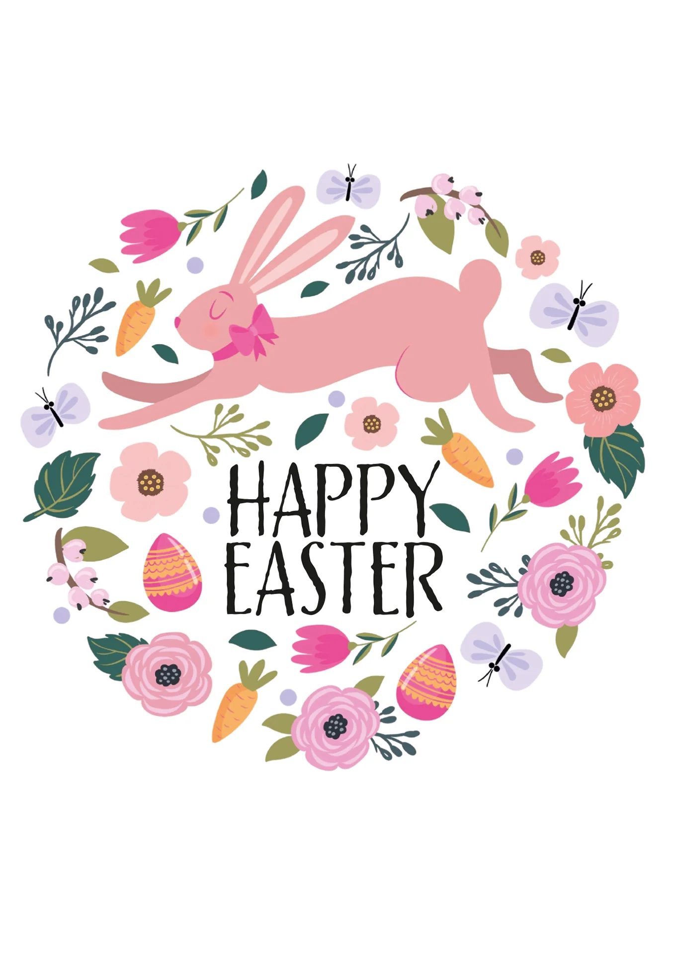 Happy Easter - Llapin et un bouquet de fleurs PDF - Image 2