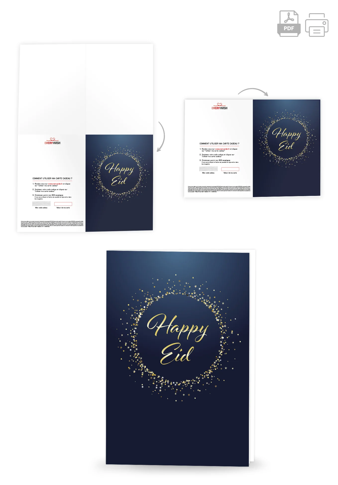 Happy Eid - Bleu or - Image 4