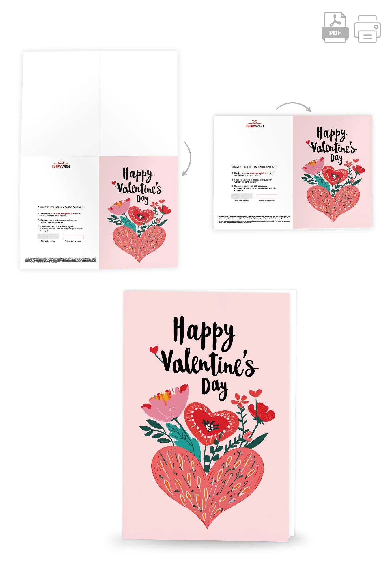 Happy Valentine's Day - Cœur et fleurs PDF - Image 4