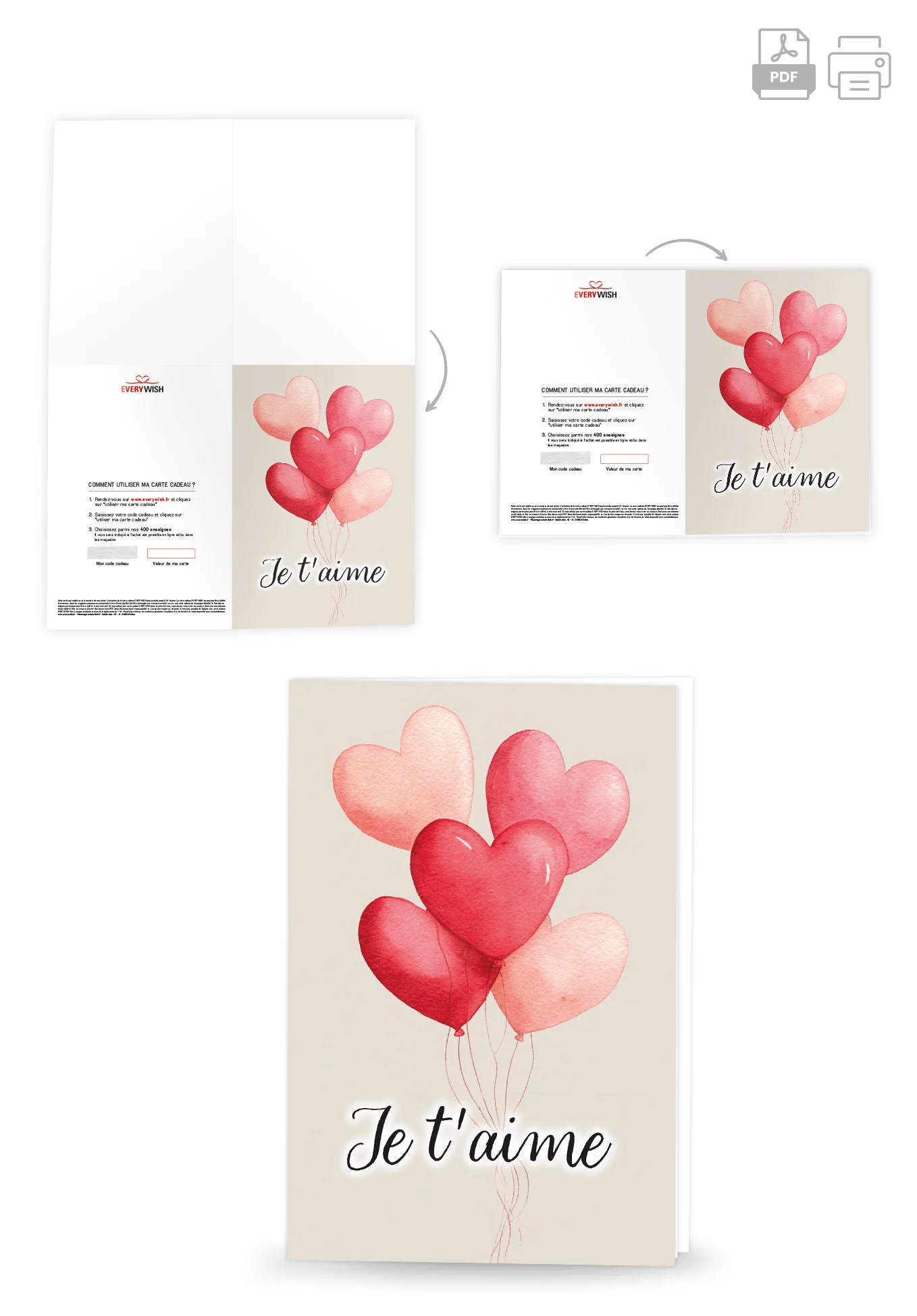 Je t'aime - Ballons coeurs PDF - Image 4