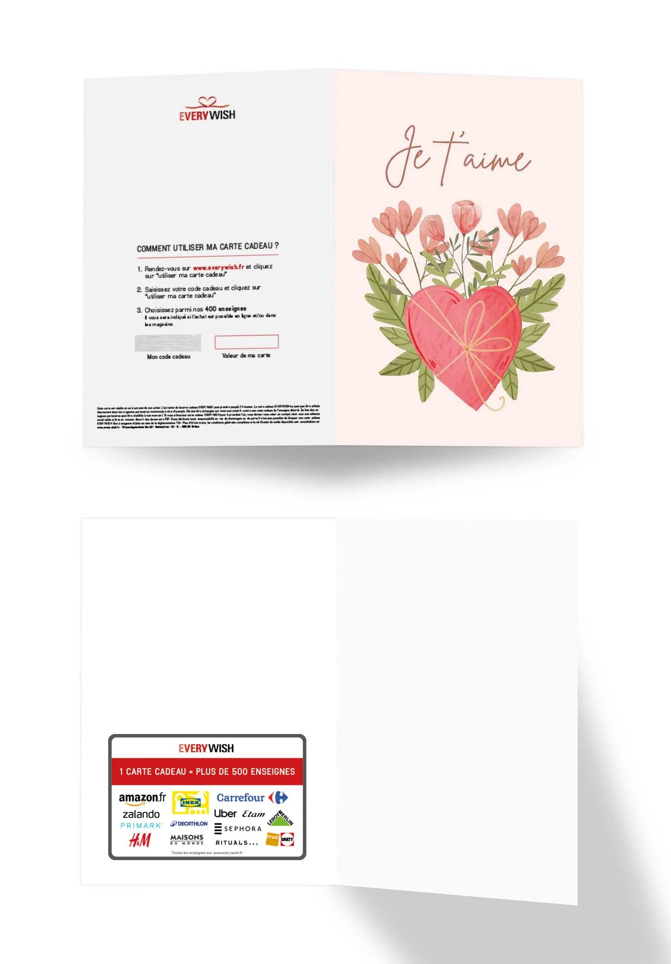 Je t'aime - Cœur avec fleurs - Image 3