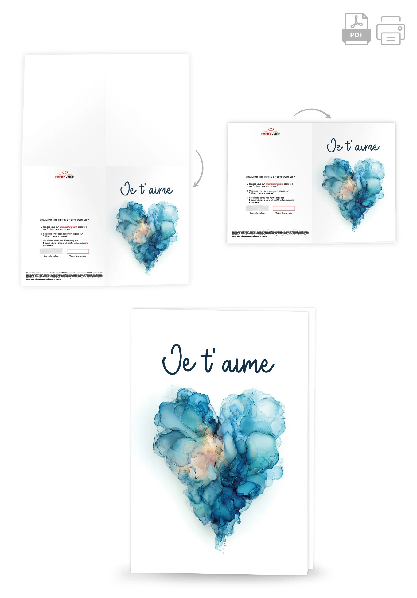 Je t'aime - Cœur bleu - Image 4