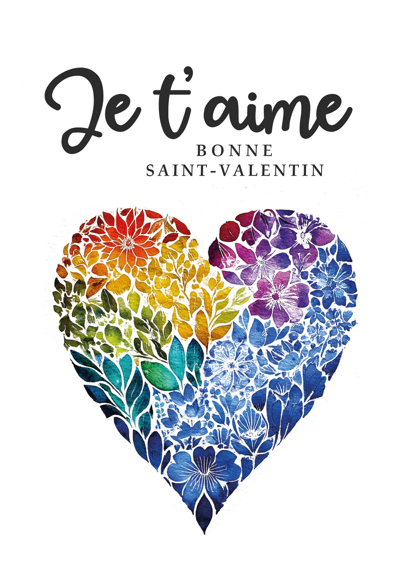 Je t'aime - Cœur coloré PDF - Image 2