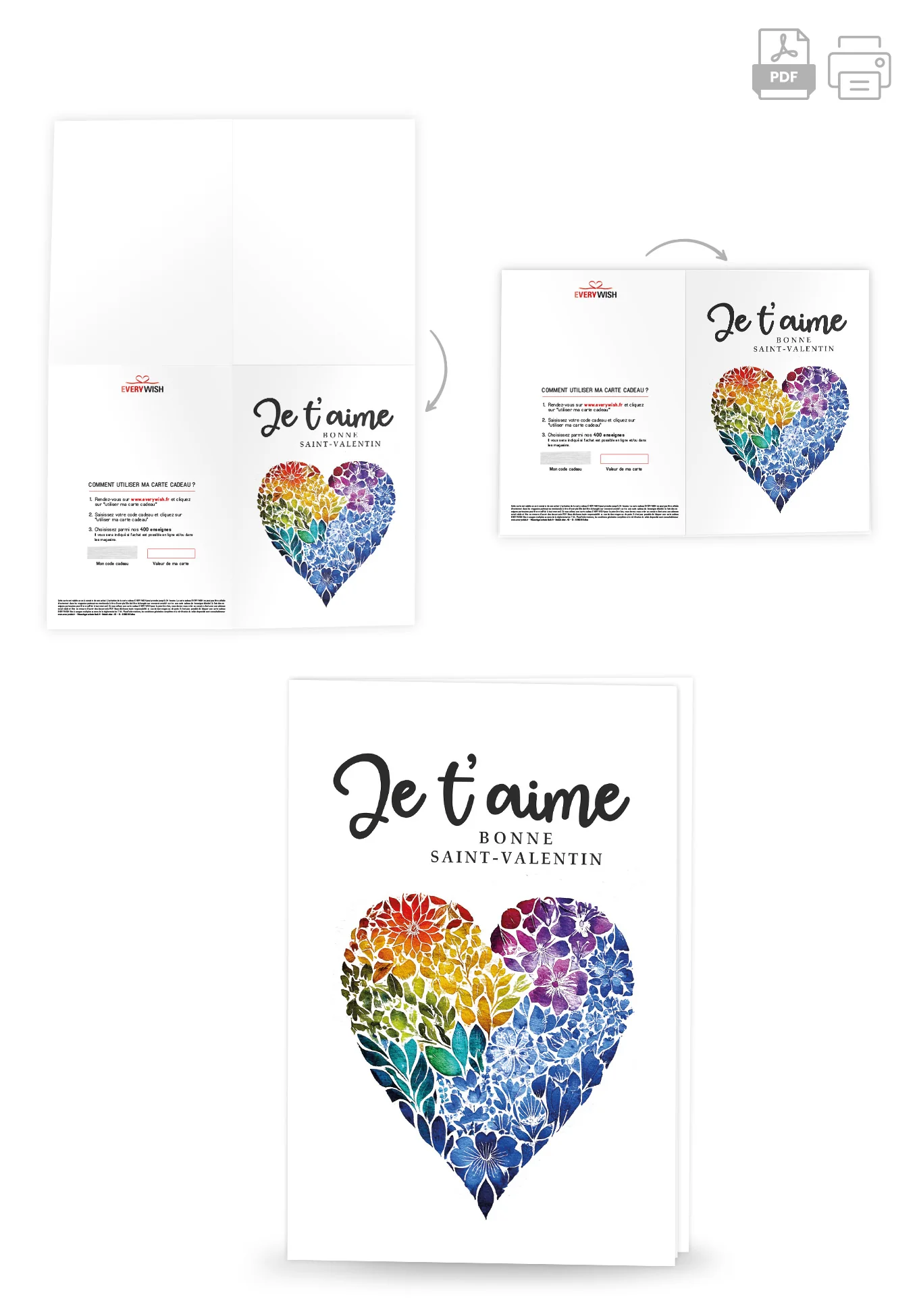 Je t'aime - Cœur coloré PDF - Image 4