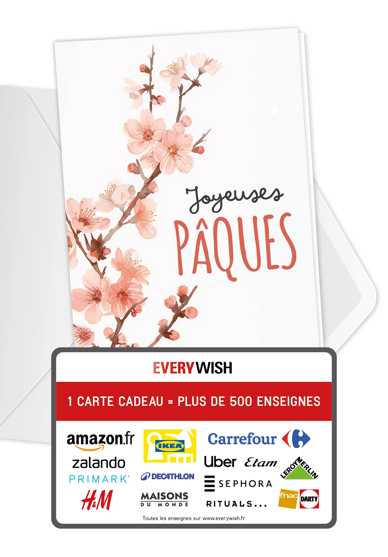 Joyeuses Pâques - Fleurs de cerisier à l'aquarelle