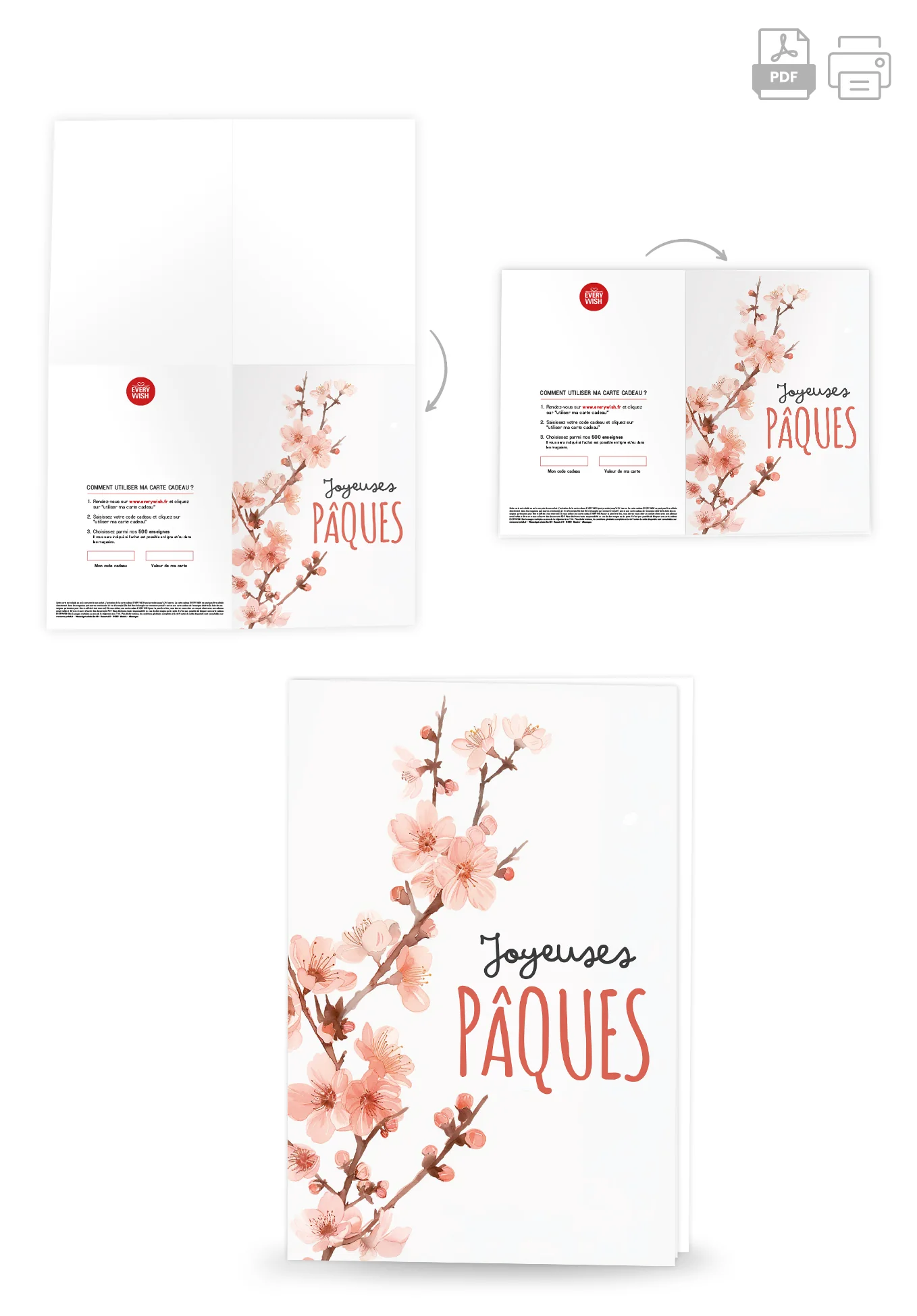 Joyeuses Pâques - Fleurs de cerisier à l'aquarelle - Image 4