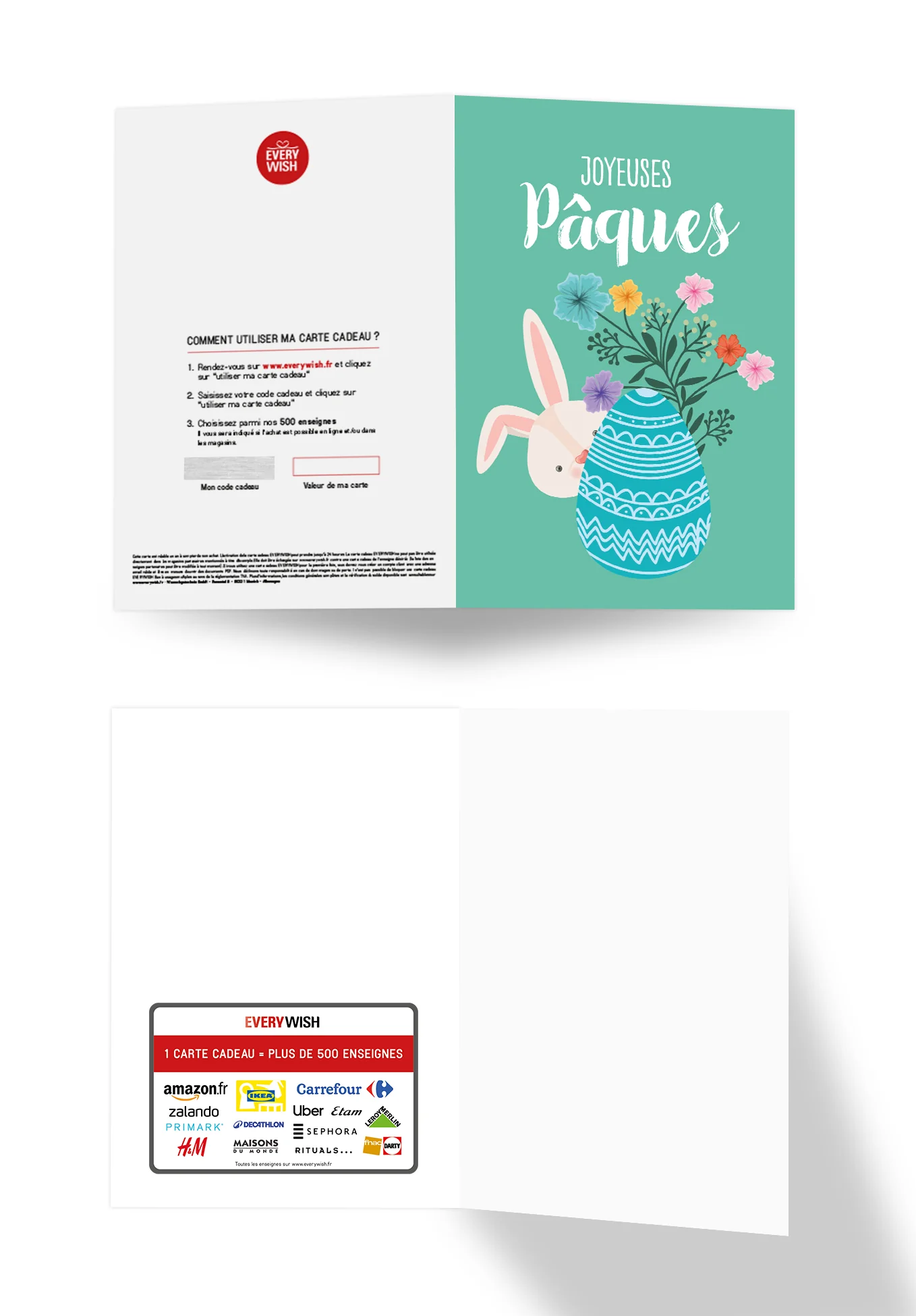 Joyeuses Pâques - Lapin avec œuf turquoise - Image 3