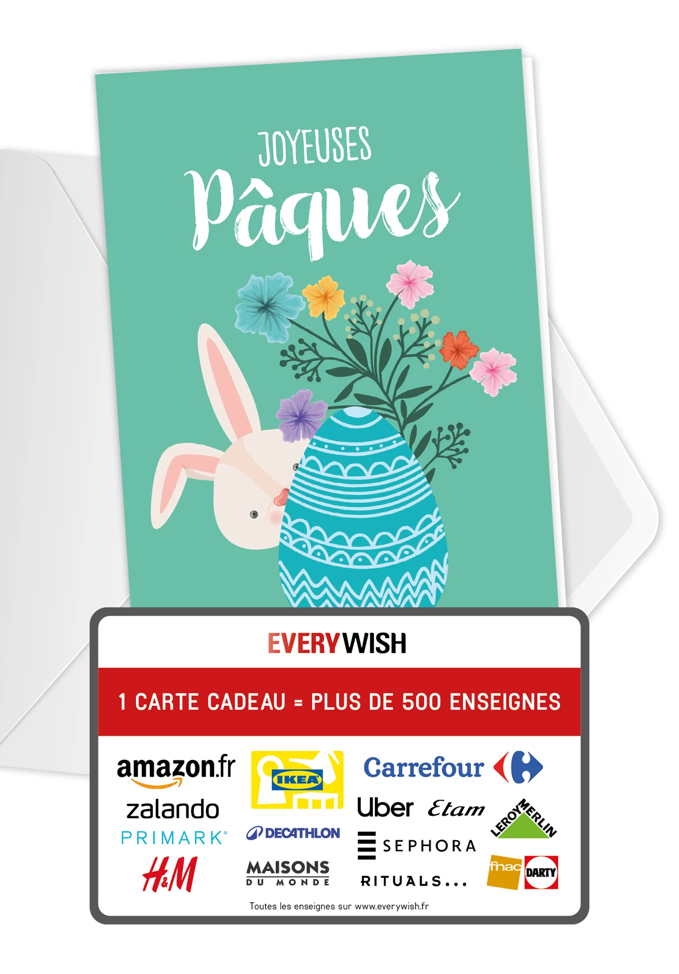 Joyeuses Pâques - Lapin avec œuf turquoise PDF