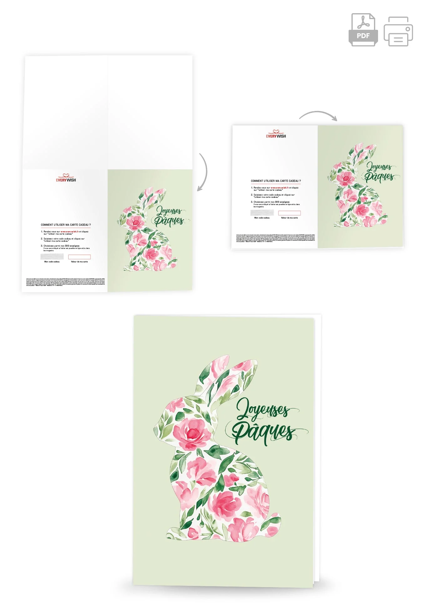Joyeuses Pâques - Lapin fleur PDF - Image 4