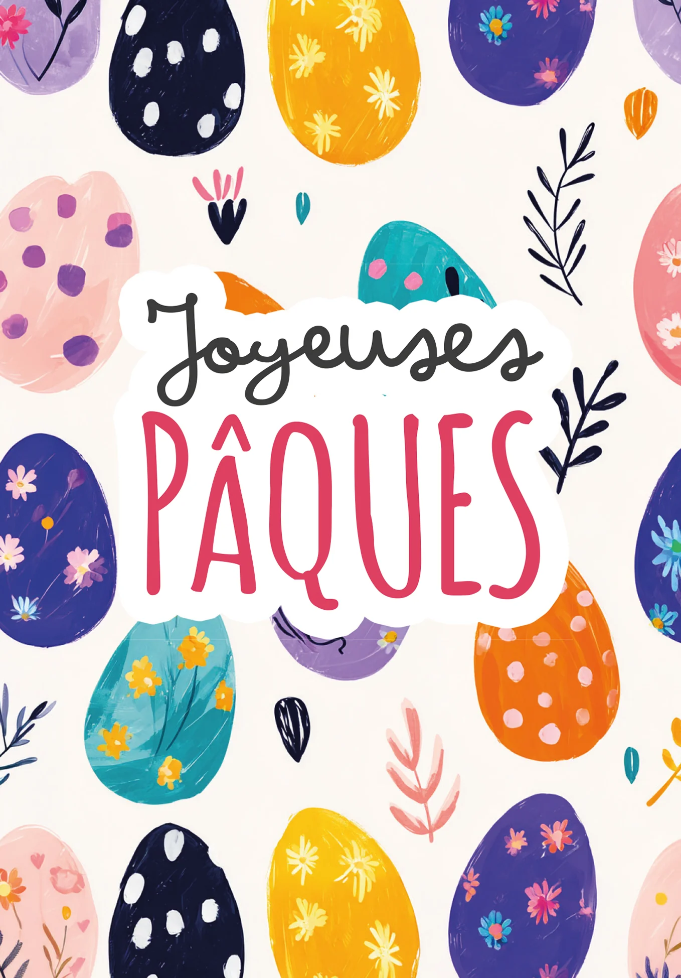 Joyeuses Pâques - Motif d'œufs coloré PDF - Image 2