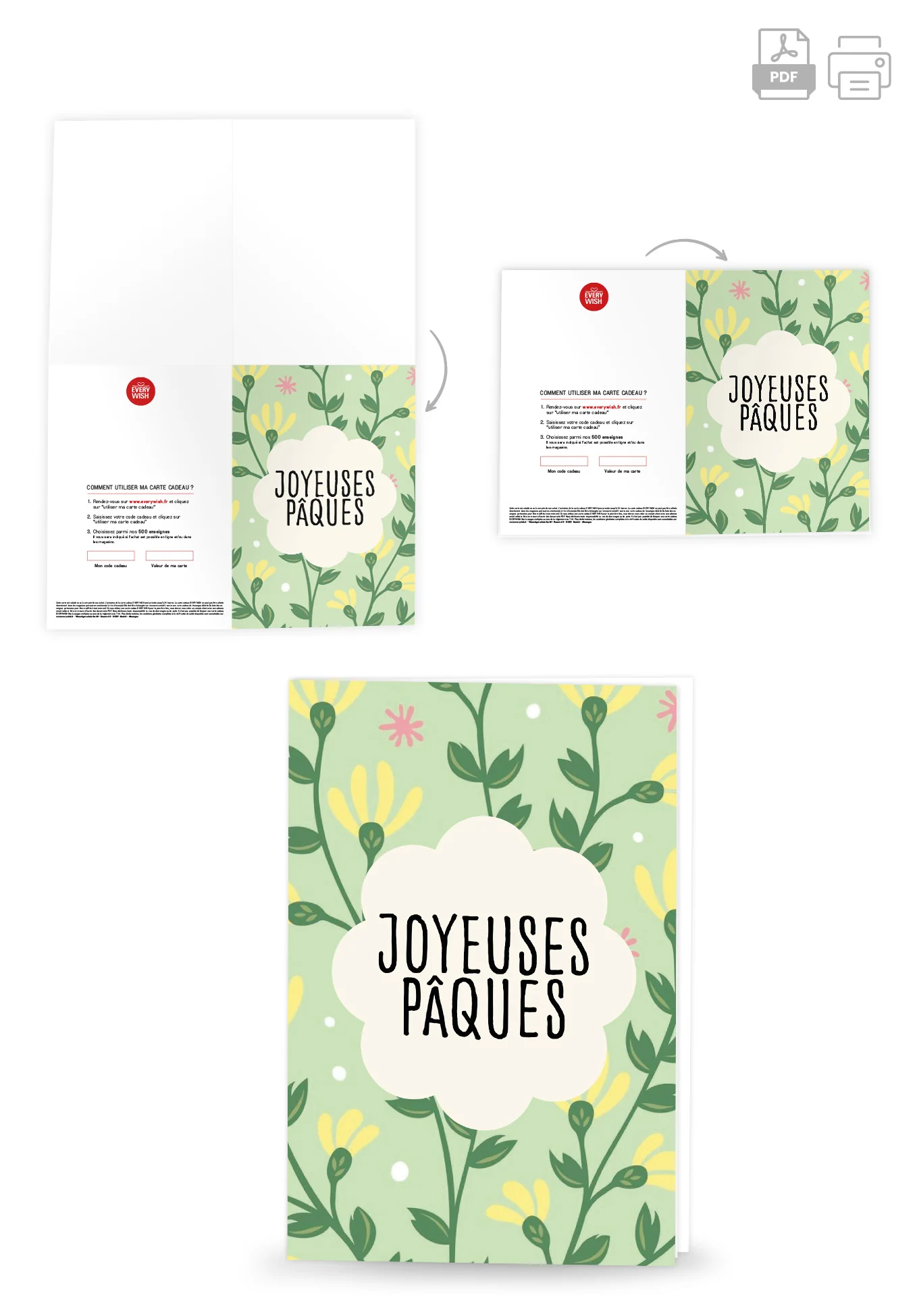 Joyeuses Pâques - Motif floral vert PDF - Image 4