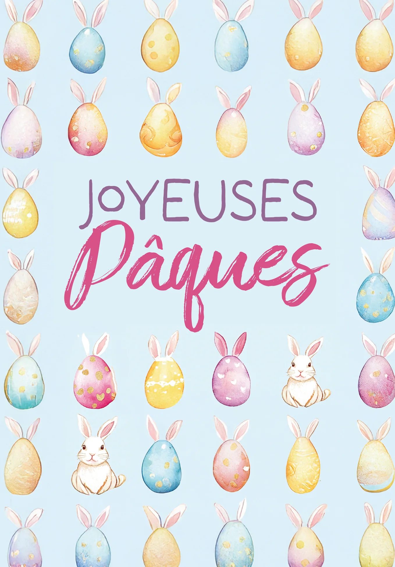 Joyeuses Pâques - Motif oeufs de lapin - Image 2