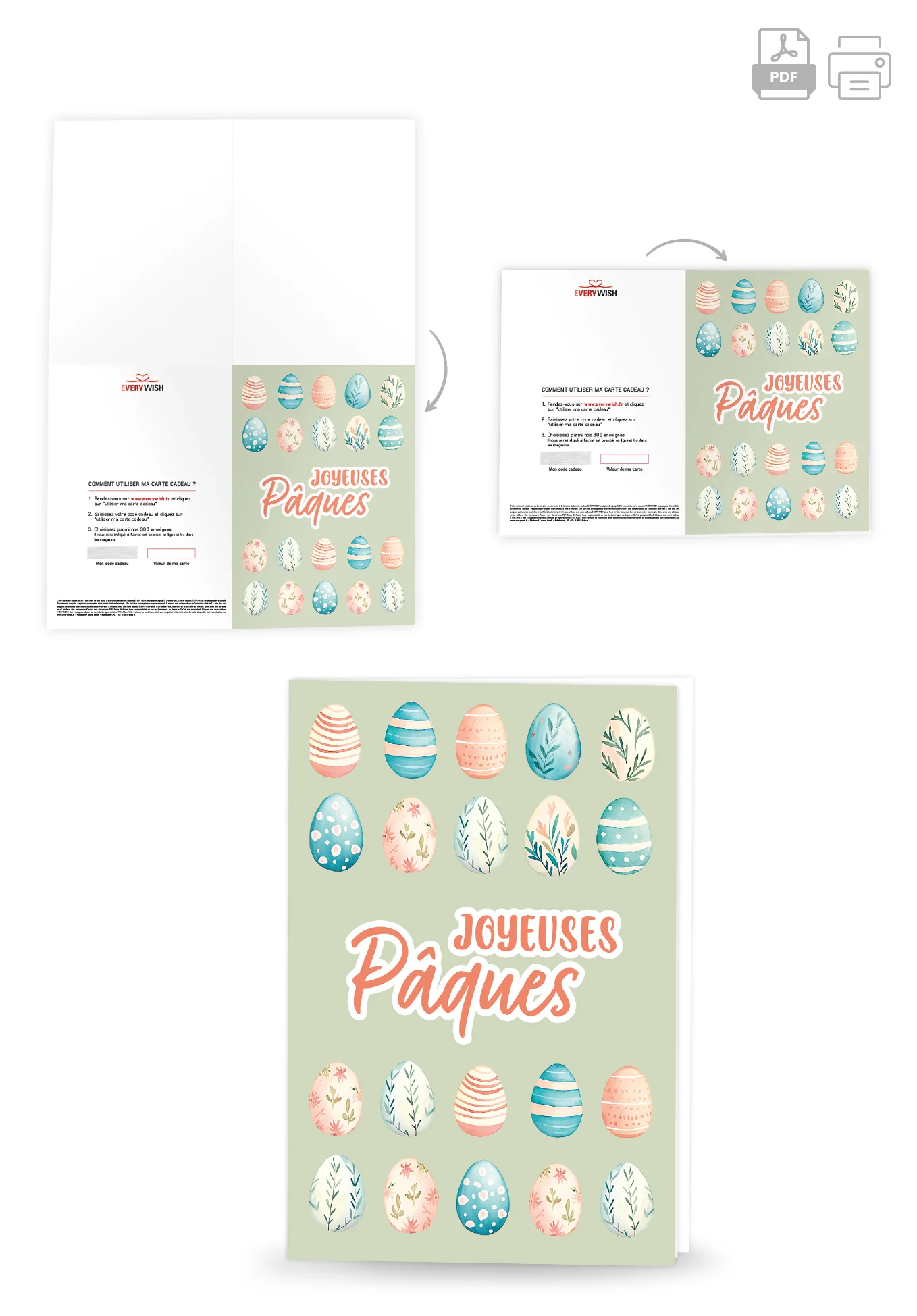 Joyeuses Pâques - Motif oeufs Vert - Image 4