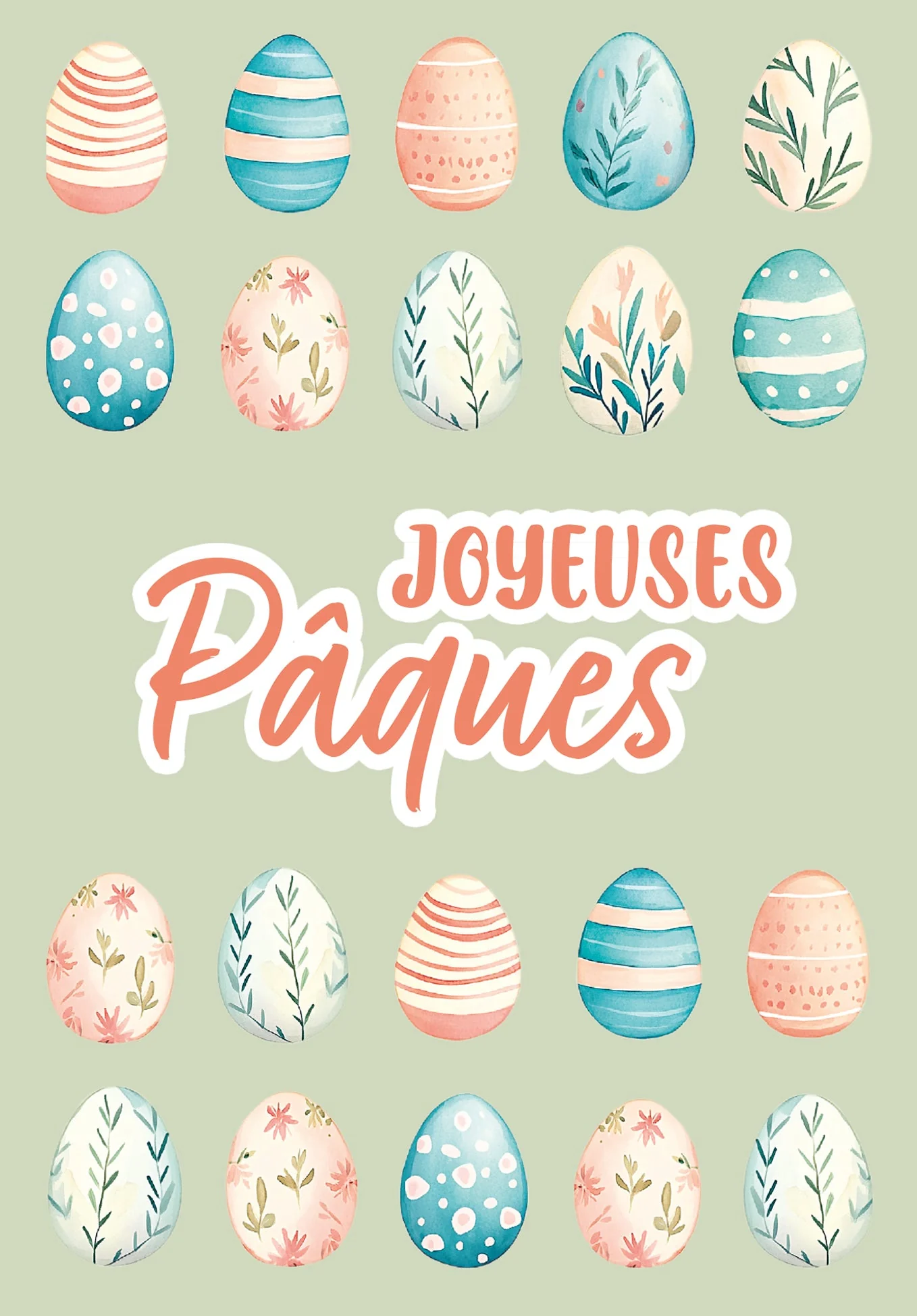Joyeuses Pâques - Motif oeufs Vert PDF - Image 2