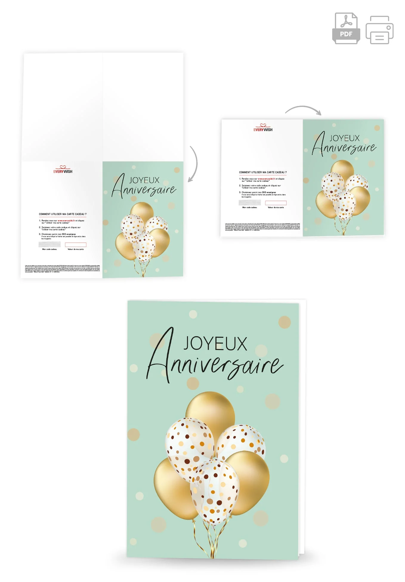 Joyeux anniversaire - Ballons Or PDF - Image 4