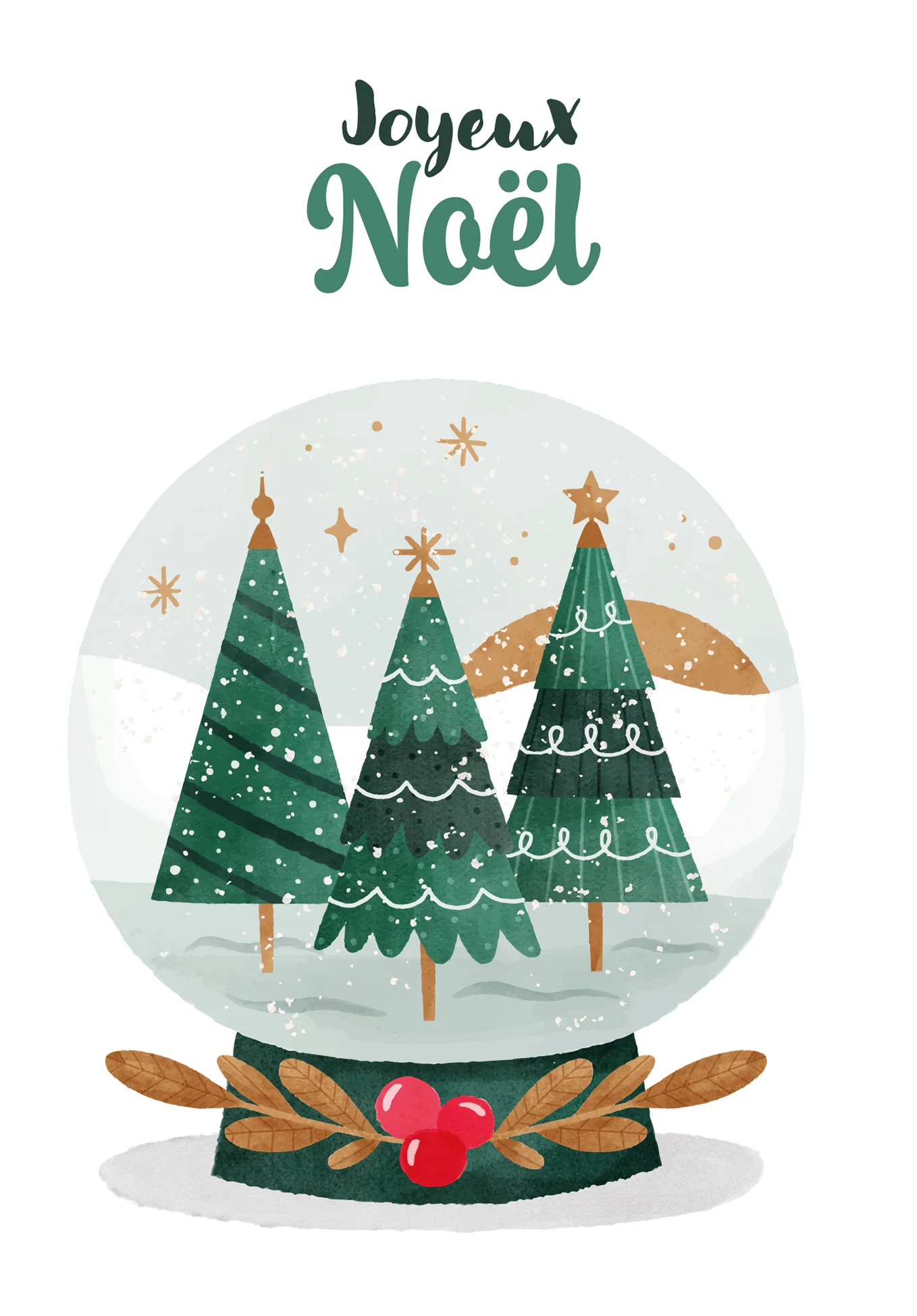 Joyeux Noël - Boule à neige Arbres - Image 2