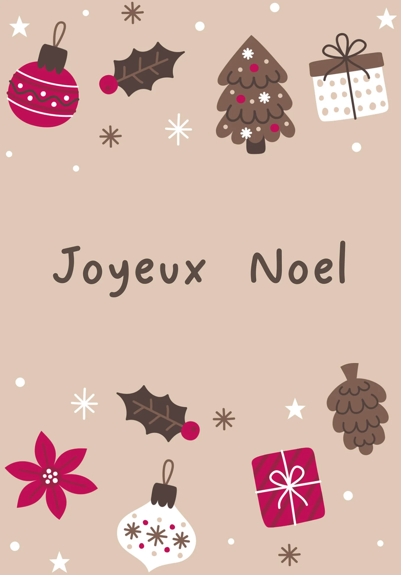 Joyeux Noël - Ornements Beige - Image 2
