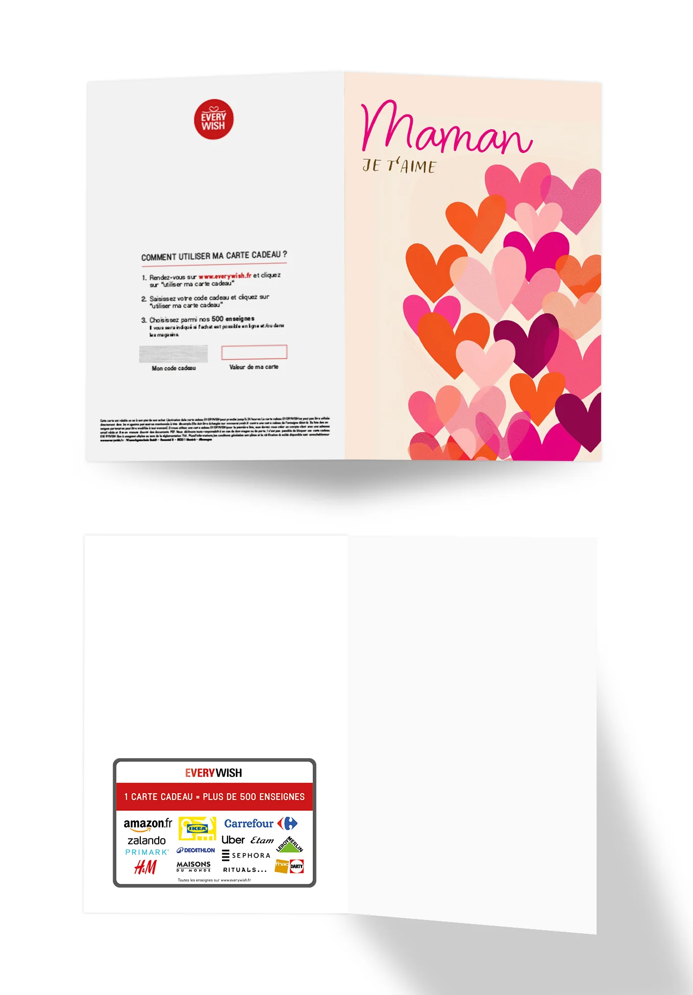 Maman Je t'aime - Cœurs rose orange PDF - Image 3