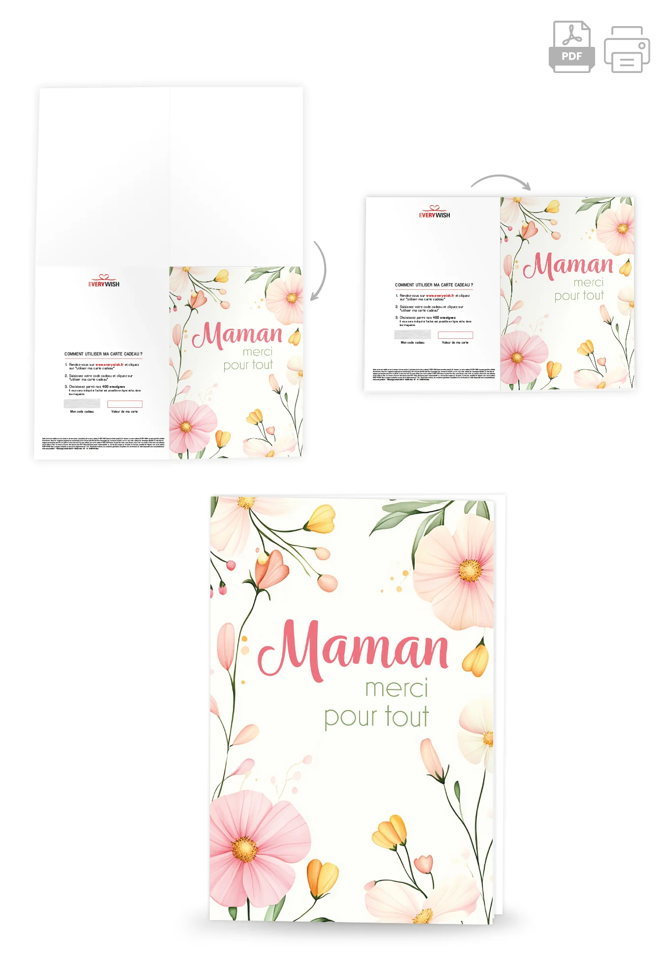 Maman merci pour tout  - Cadre à fleurs - Image 4