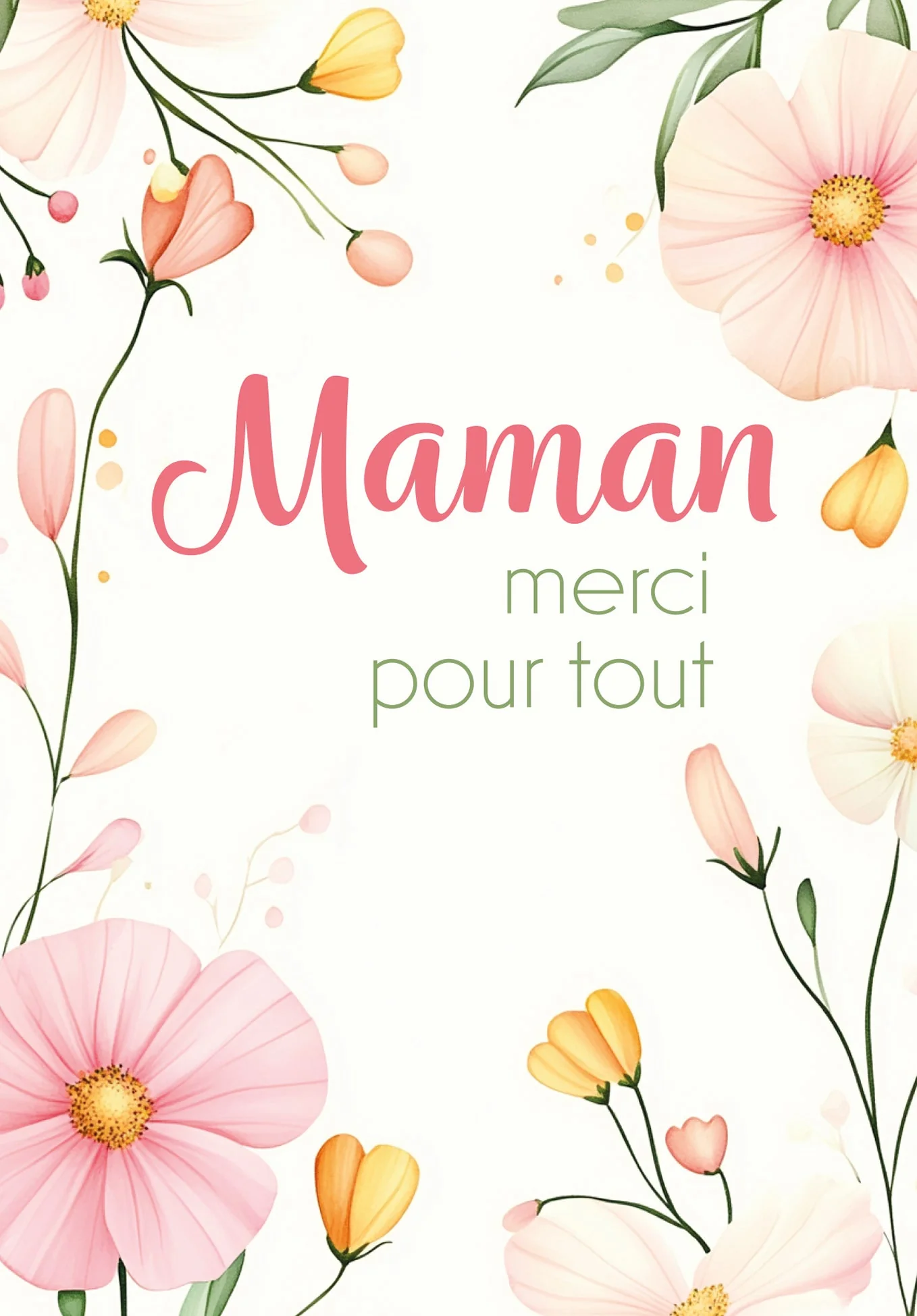 Maman merci pour tout  - Cadre à fleurs PDF - Image 2