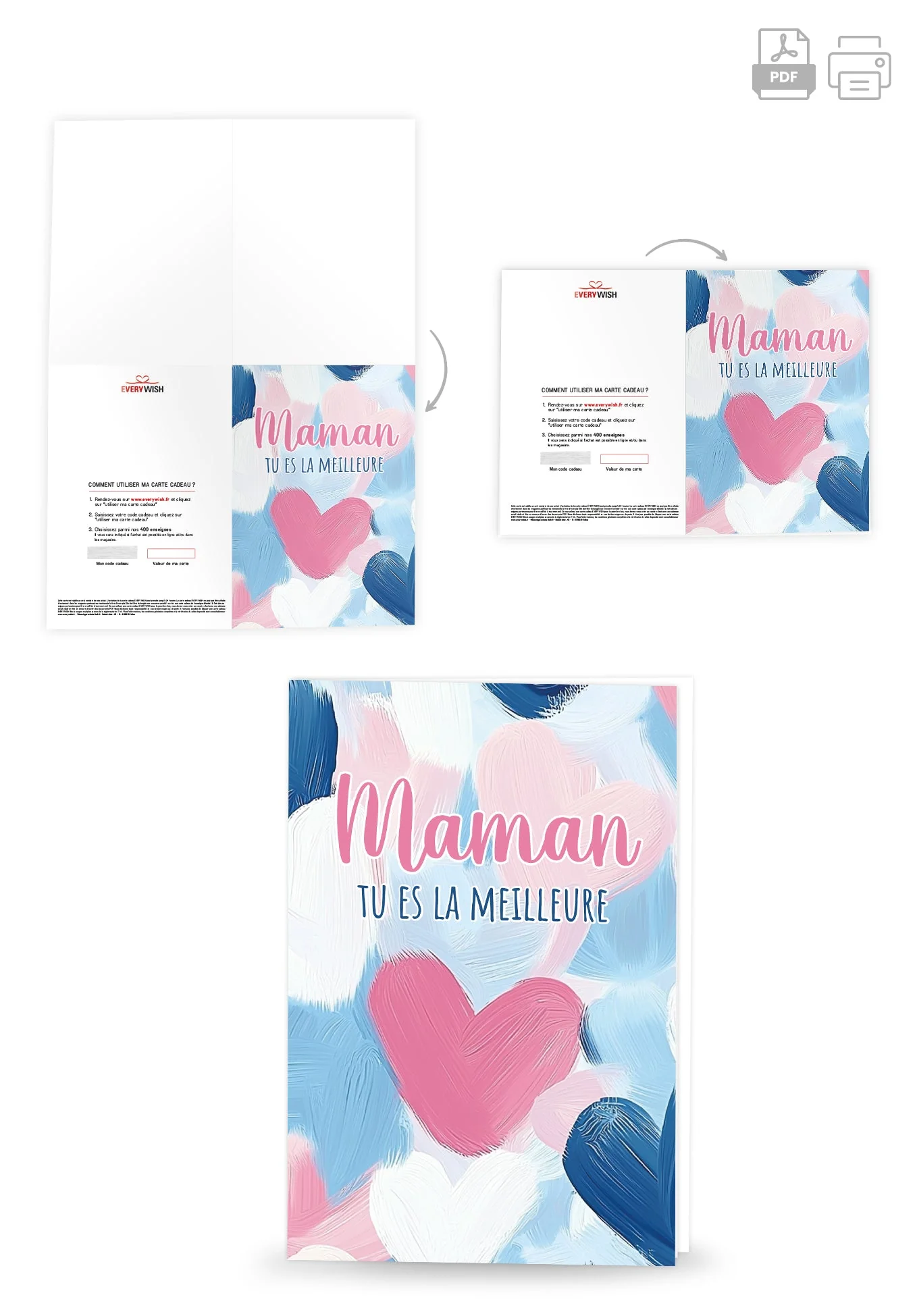 Maman tu es la meilleure - Motif de cœur peint PDF - Image 4