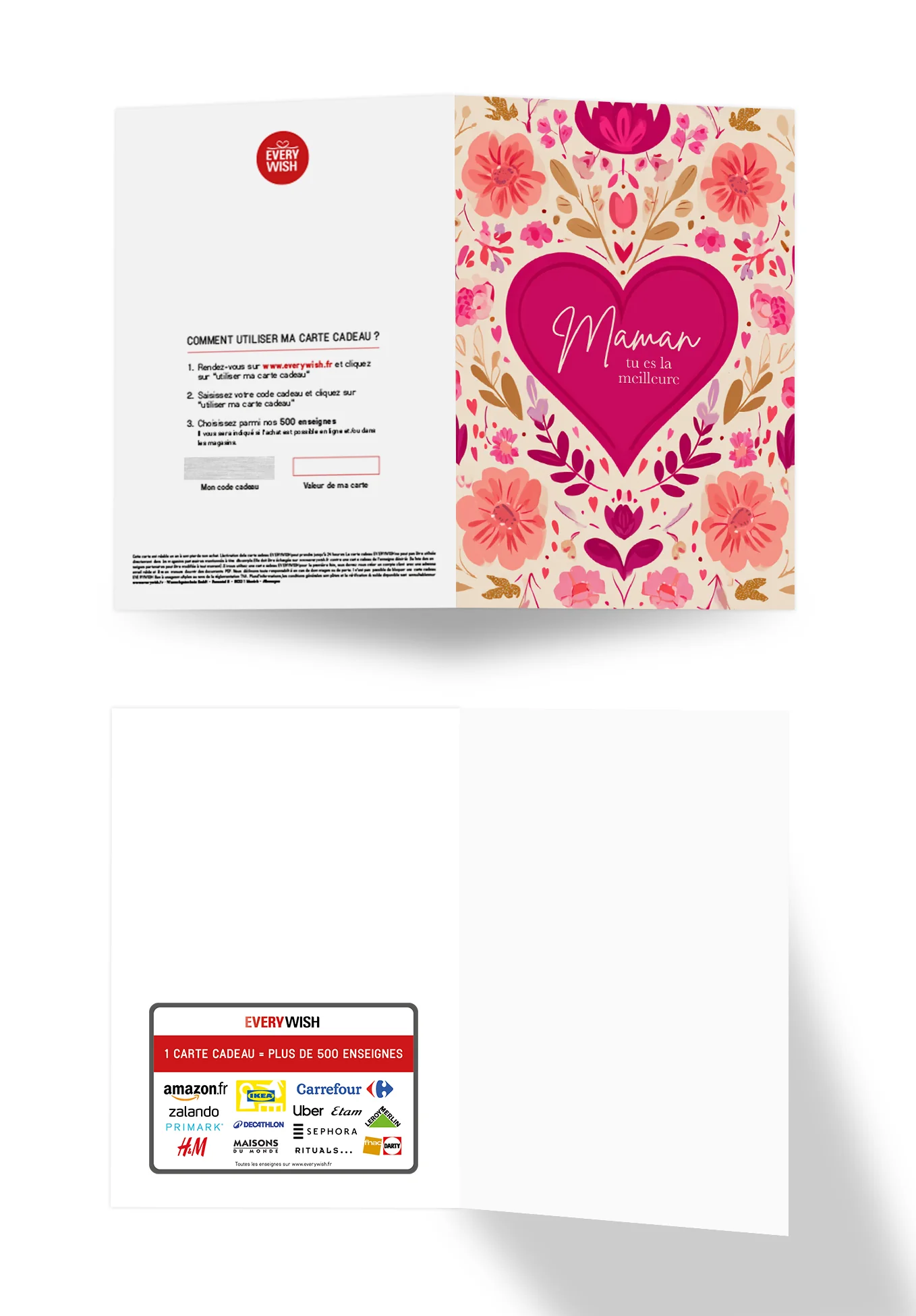 Maman tu es la meilleure - Un cœur à motif floral - Image 3