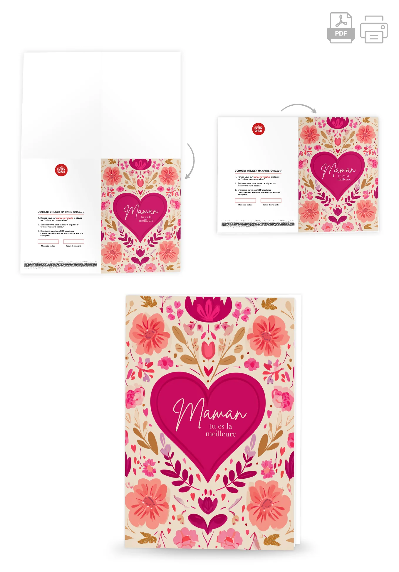 Maman tu es la meilleure - Un cœur à motif floral PDF - Image 4