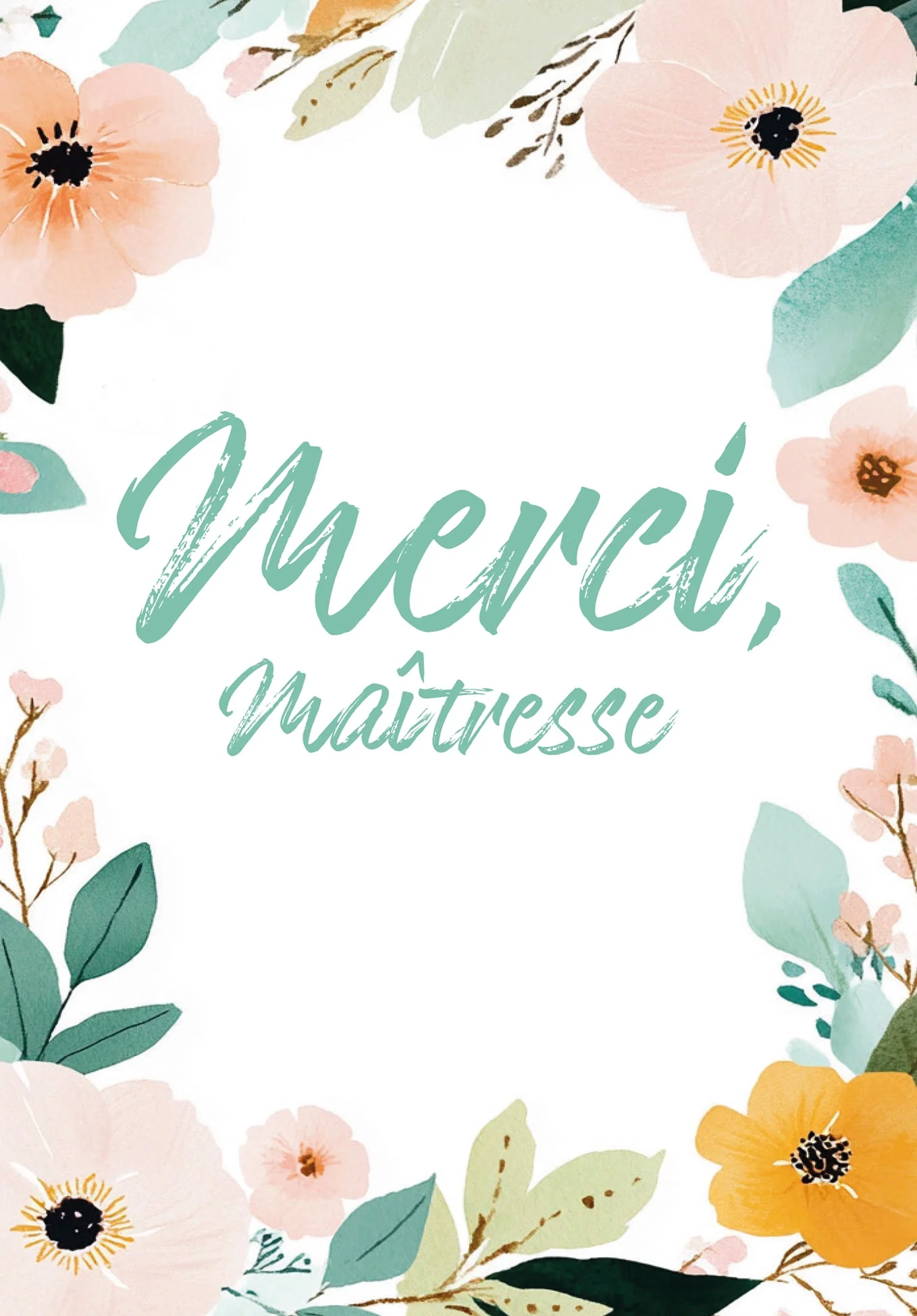 Merci maîtresse - Cadre à fleurs PDF - Image 2