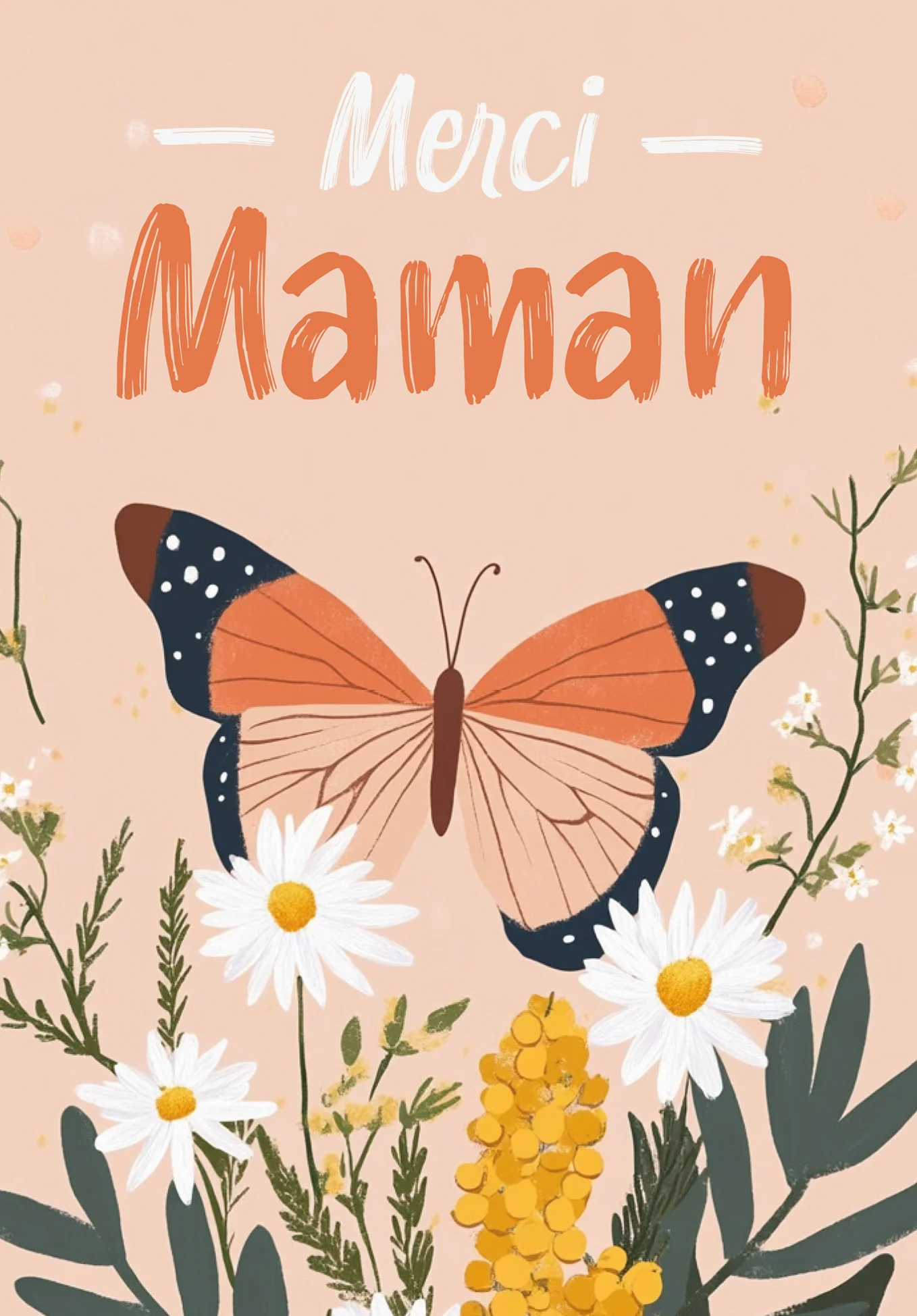 Merci Maman - Papillon orange - Image 2