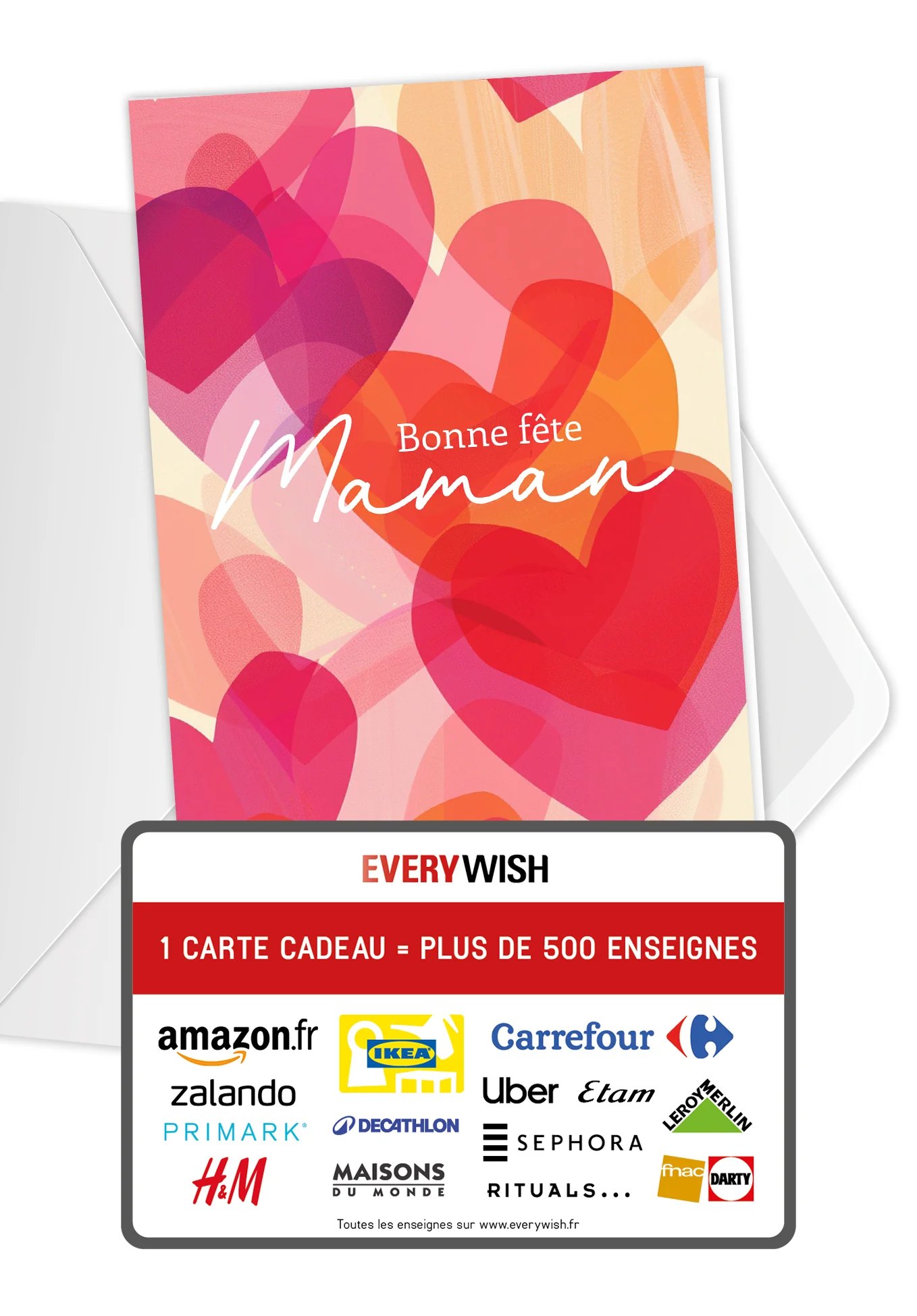 Pour la meilleure maman - Cœurs rose orange