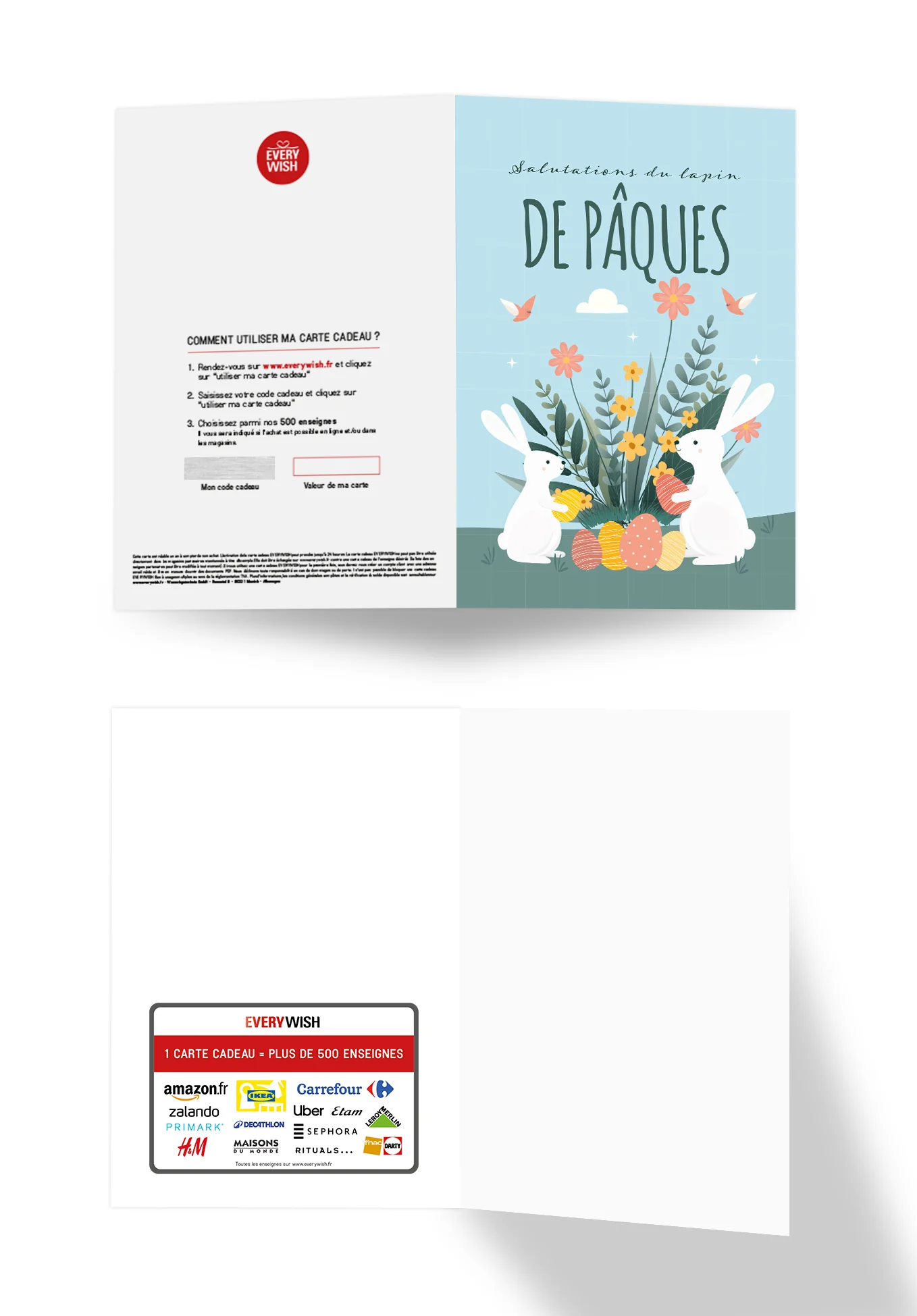 Salutations du lapin de Pâques - Lapin et fleurs - Image 3